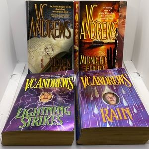 V..C. Andrews 4 Book Bundle Hidden Leaves Rain Midnight Flight Lightning Strikes